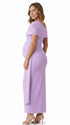 Lavender Draped Maternity Dress for Baby Shower and Special Events | Bumplook
