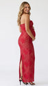 Red Floral Lace Sweetheart Long Sleeve Maternity Maxi Dress for Baby Shower, Maternity Photoshoot, Pregnancy Announcement, Valentine's Day, Christmas and Holiday Events | Bumplook