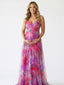 Red Floral Mesh Maternity Maxi Dress with Flowy Skirt