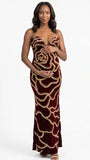 Red Sequin Rose Maternity Maxi Dress for Baby Shower and Maternity Photoshoot