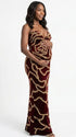 Red Sequin Rose Maternity Maxi Dress for Baby Shower and Maternity Photoshoot