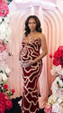 Red Sequin Rose Maternity Maxi Dress for Baby Shower and Maternity Photoshoot