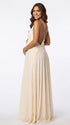 Ivory Open Back Maternity Gown with Deep V-Neck | Bumplook