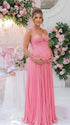Rose Pink Maternity Dress, Lace Corset Pregnancy Maxi Dress for Baby Shower, Maternity Photoshoot, Gender Reveal, Pregnancy Announcement, Wedding Guest, Bridal Shower, Formal Events | Bumplook