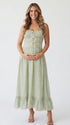 Sage Green Maternity Dress for Outdoor Pregnancy Photos | Bumplook