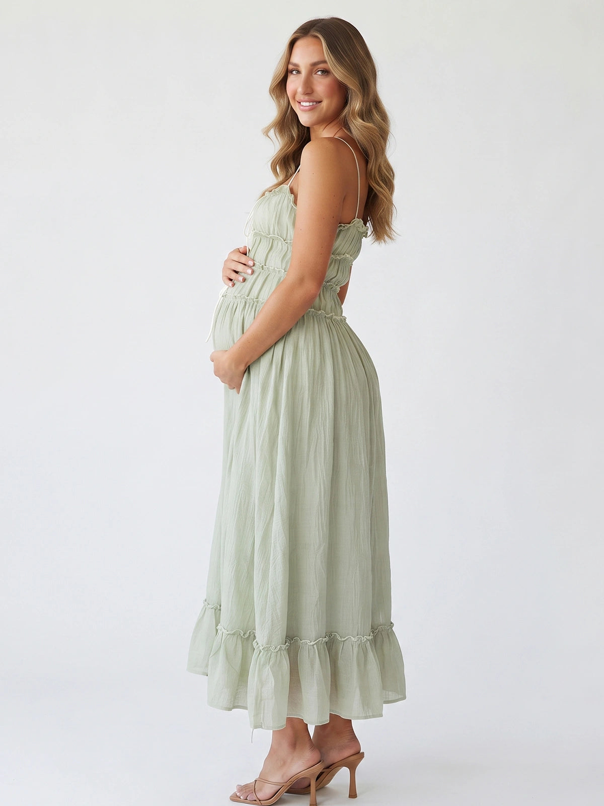 Sage Maternity Maxi Dress for Garden Baby Shower | Bumplook
