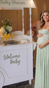 Sage Green Maternity Dress, Lace Pregnancy Maxi Dress for Baby Shower, Maternity Photoshoot, Gender Reveal, Pregnancy Announcement, Wedding Guest, Bridal Shower, Formal Events | Bumplook