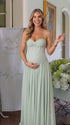 Sage Green Lace Maternity Dress, Pregnancy Maxi Dress for Baby Shower, Maternity Photoshoot, Gender Reveal, Pregnancy Announcement, Wedding Guest, Bridal Shower, Formal Events | Bumplook