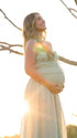Sage Green Bow Front Pregnancy Dress with Gathered Bodice | Bumplook