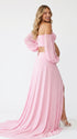 Pink Maternity Maxi Skirt with High Slit, Two Piece Crop Top Set for Maternity Photoshoot and Pregnancy Portraits | Bumplook