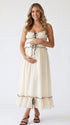 White Boho Maternity Dress for Outdoor Pregnancy Photos | Bumplook