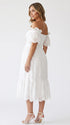 White Garden Party Maternity Dress for Baby Shower, Maternity Photoshoot and Spring Summer Events | Bumplook
