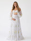 White Floral Embroidered Tulle Maternity Maxi Dress