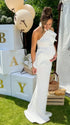 halter maternity dress fitted maxi for outdoor photoshoot
