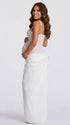 White Lace Corset Maternity Maxi Dress, Gender Reveal Dress for Baby Shower, Maternity Photoshoot, Pregnancy Announcement, Bridal Maternity Photos, Wedding Guest, Formal Events | Bumplook