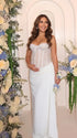 White Lace Corset Maternity Maxi Dress, Gender Reveal Dress for Baby Shower, Maternity Photoshoot, Pregnancy Announcement, Bridal Maternity Photos, Wedding Guest, Formal Events | Bumplook