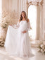 White Swiss Dot Maternity Photoshoot Gown