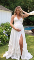 White Pearl Halter Maternity Dress, Greek Goddess Maternity Maxi Dress for Baby Shower, Maternity Photoshoot, Gender Reveal, Pregnancy Announcement, Wedding Guest, Bridal Shower, Formal Events | Bumplook