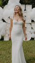 White Ruched Mesh Maternity Maxi Dress for Baby Shower and Maternity Photoshoot
