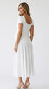white wrap v neck short sleeve maternity maxi dress for baby shower and maternity photoshoot