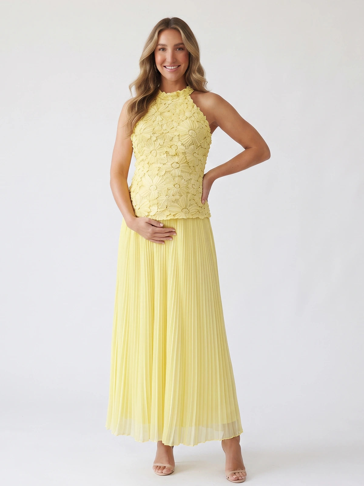 Yellow Maternity Dress for Spring Garden Baby Shower | Bumplook