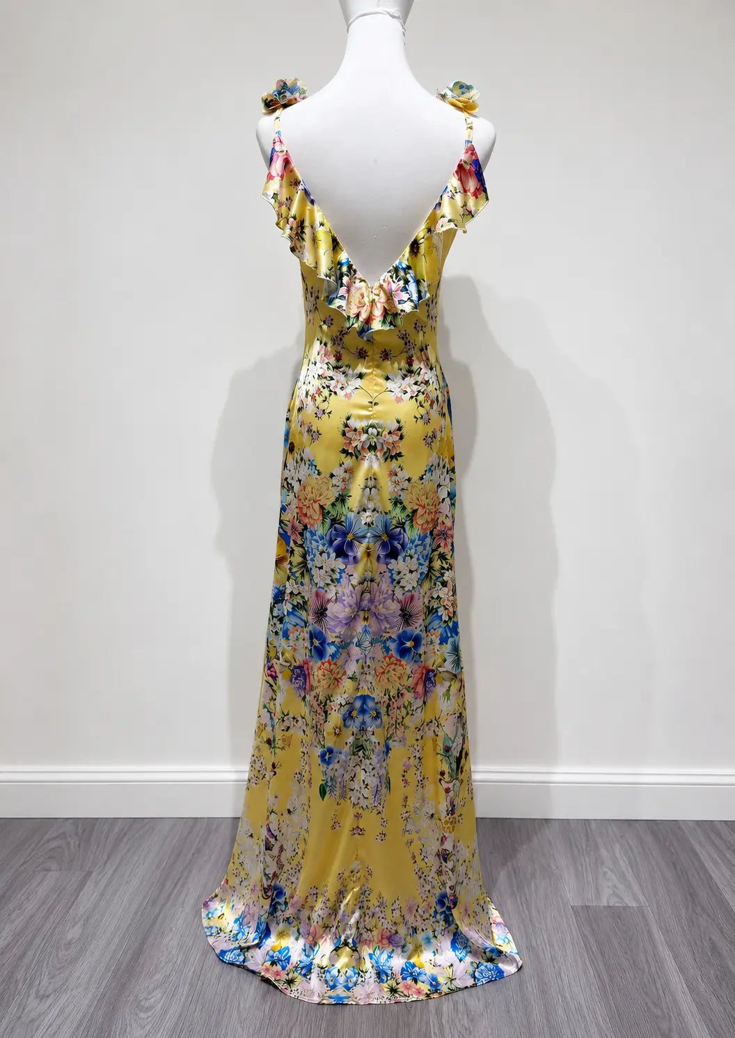 Yellow Floral Maternity Maxi Dress for Baby Shower and Maternity 