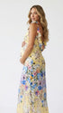Yellow Floral Maternity Maxi Dress for Baby Shower and Maternity Photoshoot