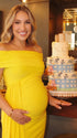 Bright Yellow Maternity Photoshoot Dress with Draped Neckline | Bumplook